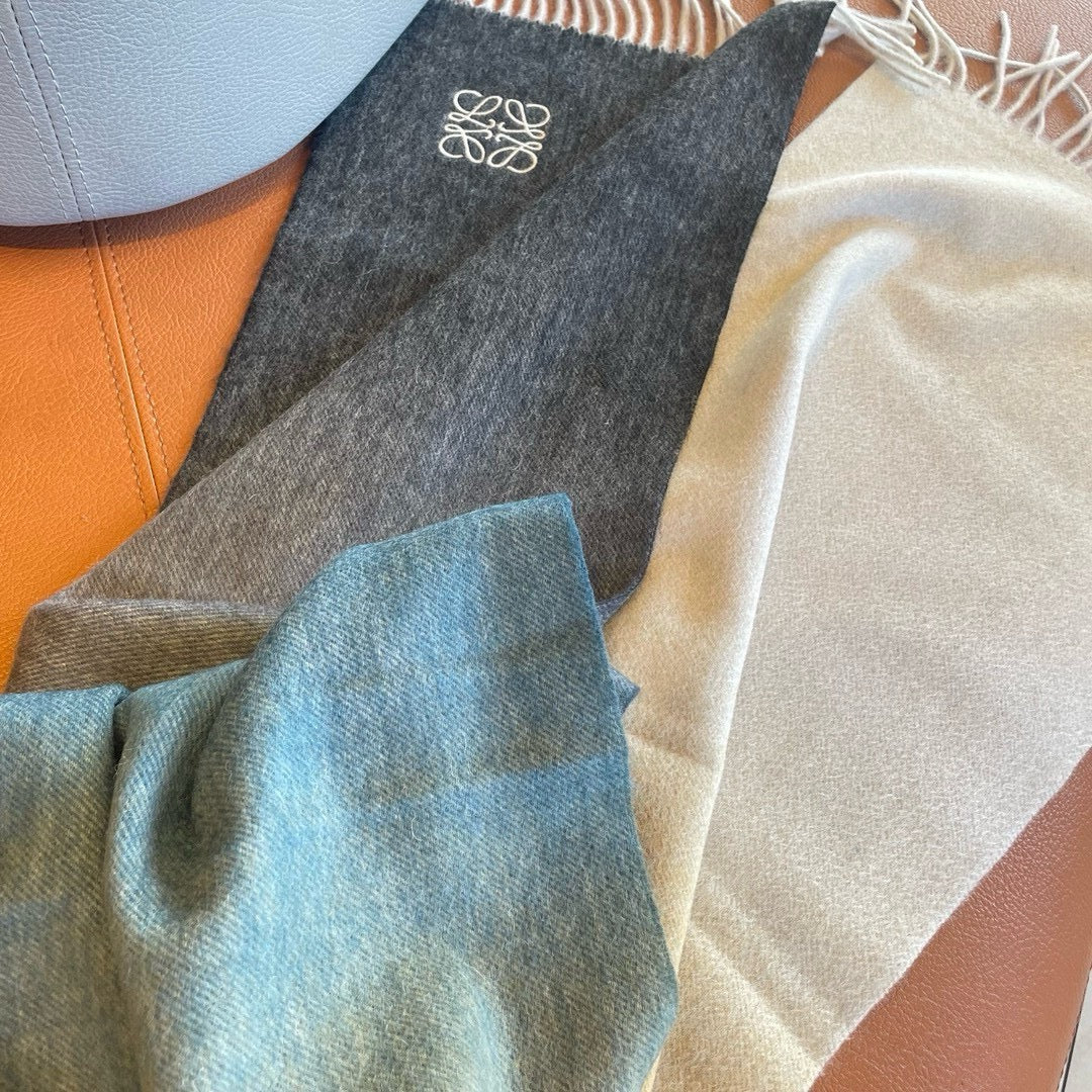 LOEWE SCARF 180 CM IN COLORFUL CASHMERE AND WOOL 411659