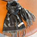 COACH CLASSIC MONOGRAM LOGO WOOL SCARF 195 CM BLACK 413627