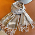 COACH CLASSIC MONOGRAM LOGO WOOL SCARF 195 CM DOVE GRAY 413628