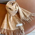 COACH CLASSIC MONOGRAM LOGO WOOL SCARF 195 CM BISQUE BEIGE 413630