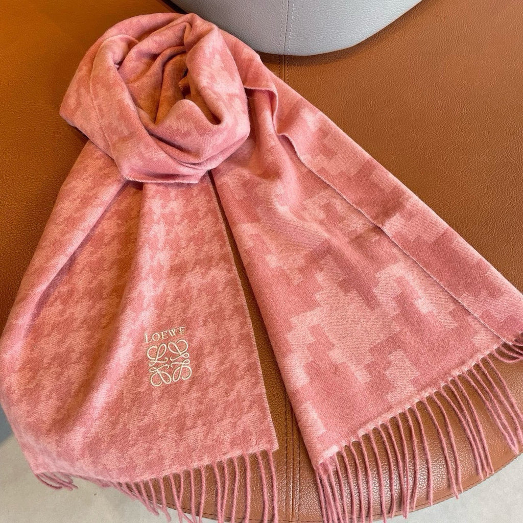 LOEWE SCARF 190 CM IN BLUSH PINK CASHMERE 415207