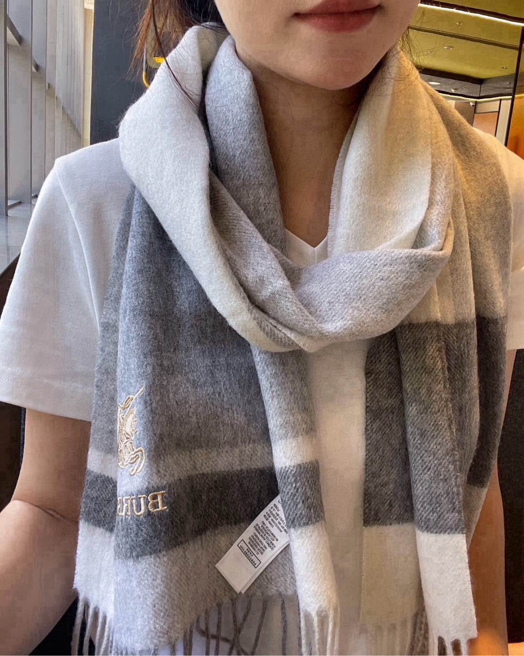 BURBERRY BBR SCARF 180 CM IN CASHMERE 533073