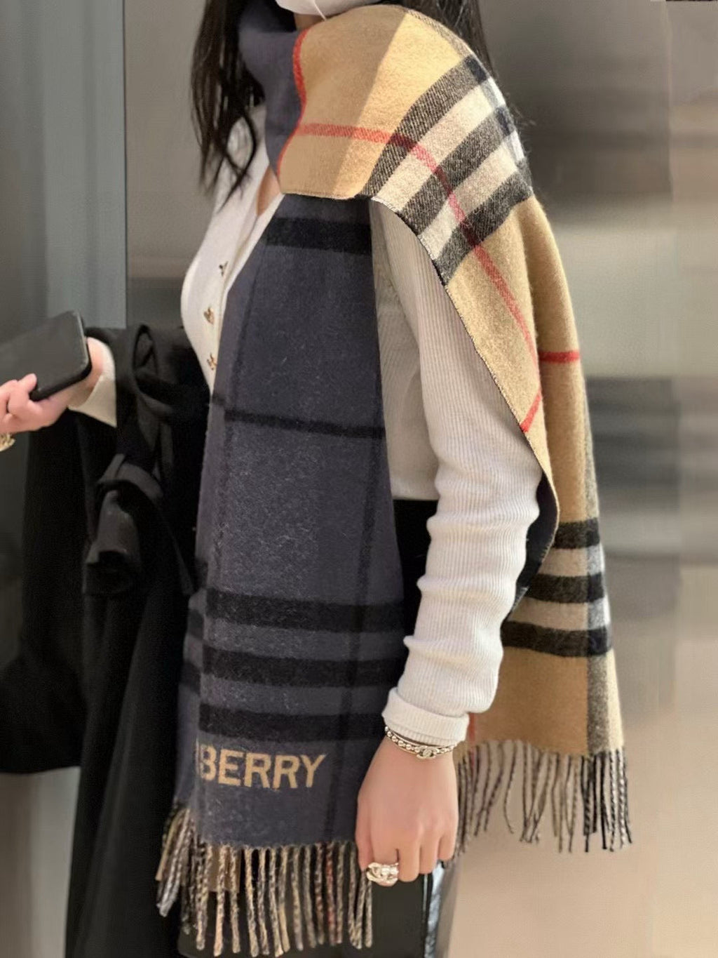 BURBERRY BBR SCARF 168 CM IN CASHMERE 540608