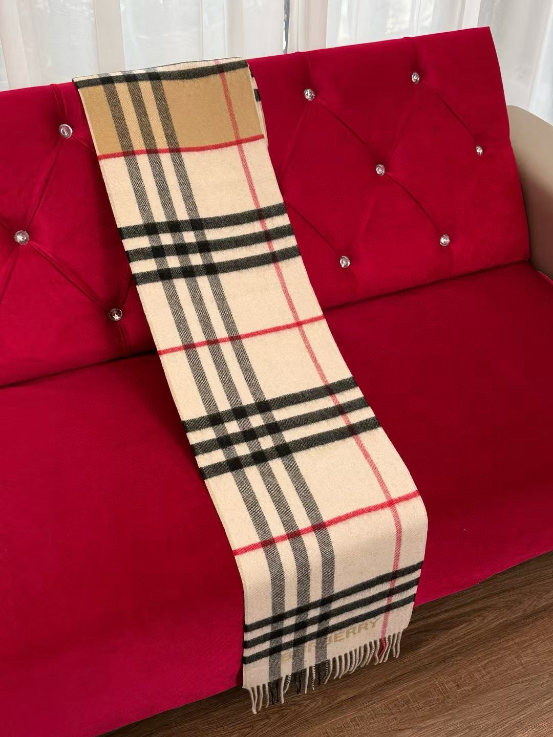 BURBERRY BBR SCARF 168 CM IN CASHMERE 540609