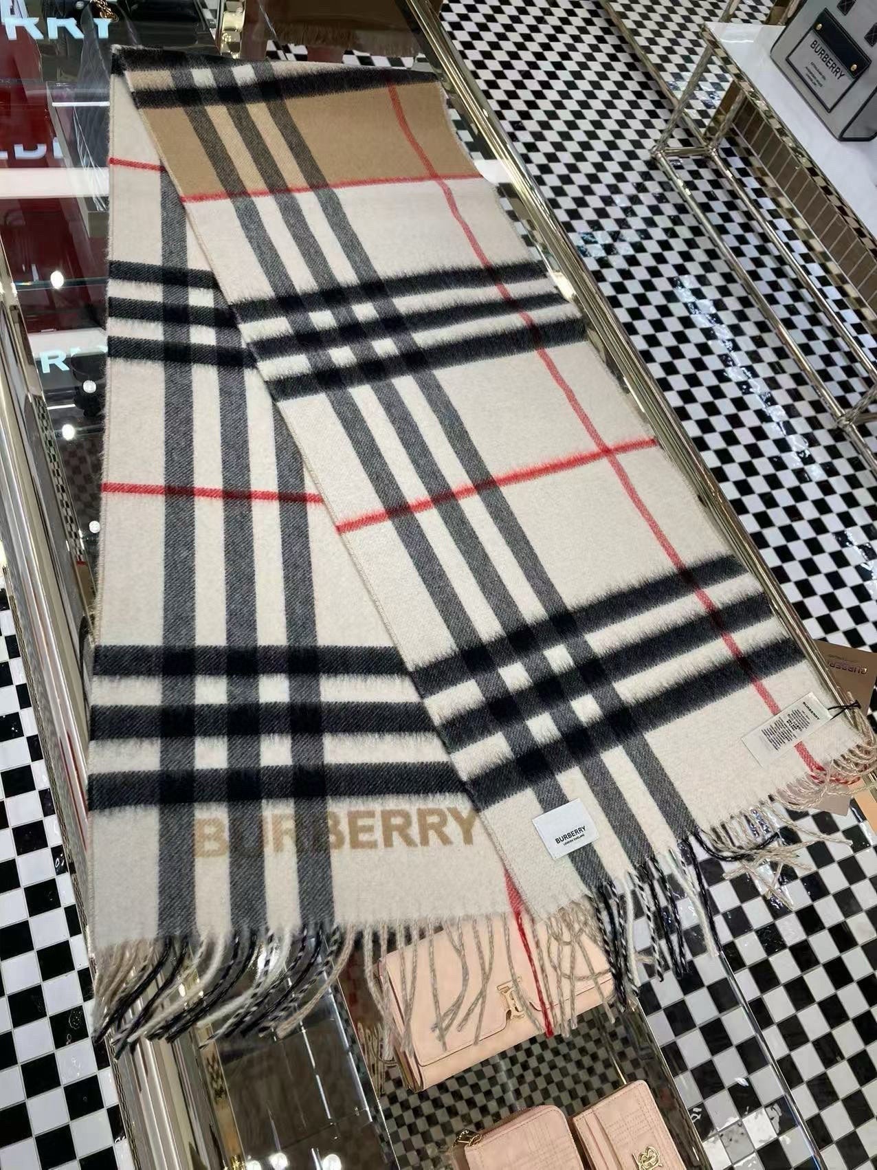 BURBERRY BBR SCARF 168 CM IN CASHMERE 540609