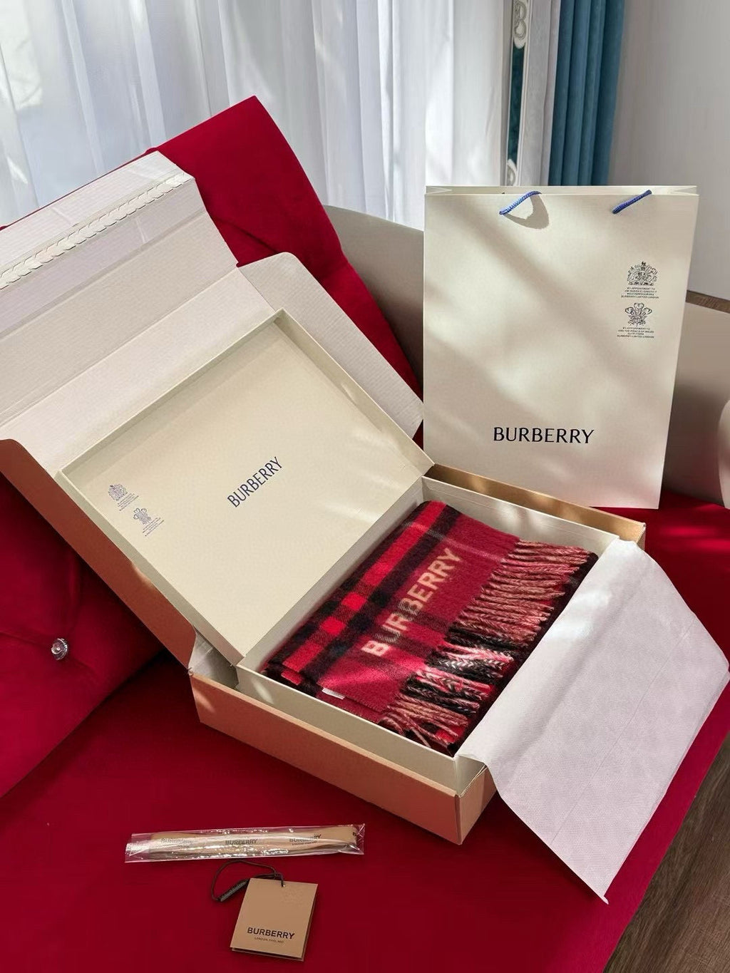 BURBERRY BBR SCARF 168 CM IN CASHMERE 540610