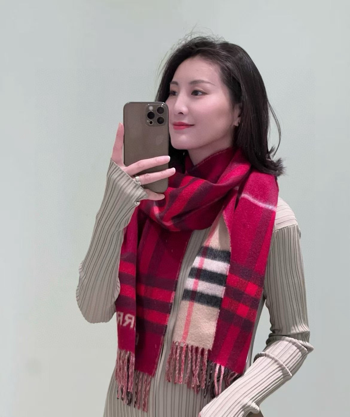 BURBERRY BBR SCARF 168 CM IN CASHMERE 540610