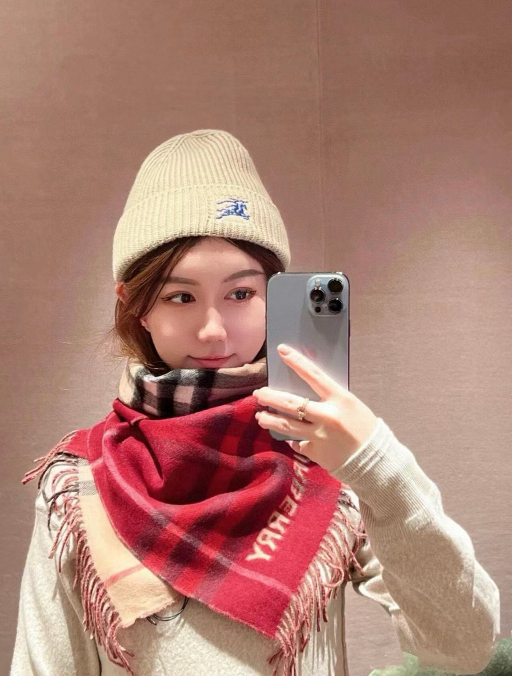 BURBERRY BBR SCARF 168 CM IN CASHMERE 540610