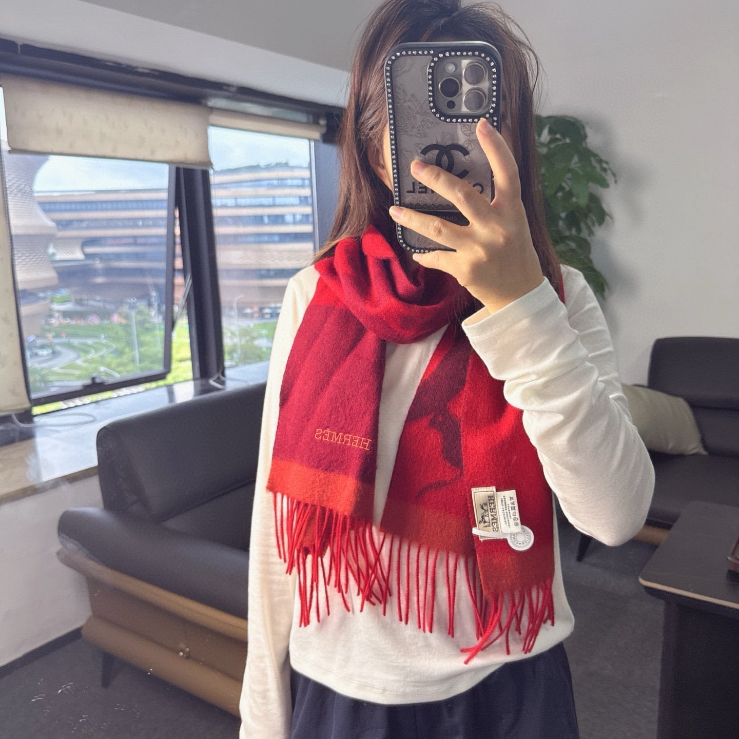 HERMES HERMES 25S SCARF 170 IN CASERE 854665