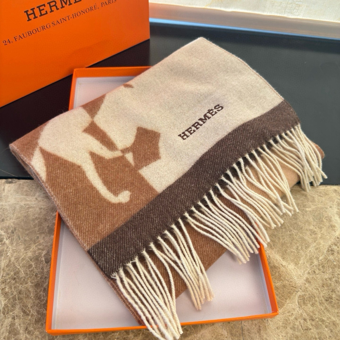 HERMES HERMES 25S SCARF 170 IN CASERE 854667