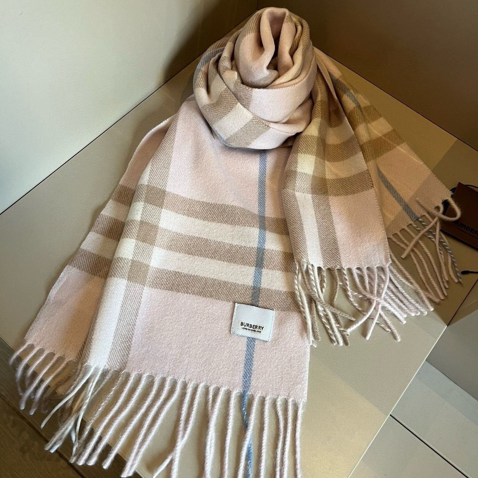 BURBERRY BBR SCARF 180 CM IN CASHMERE 481408