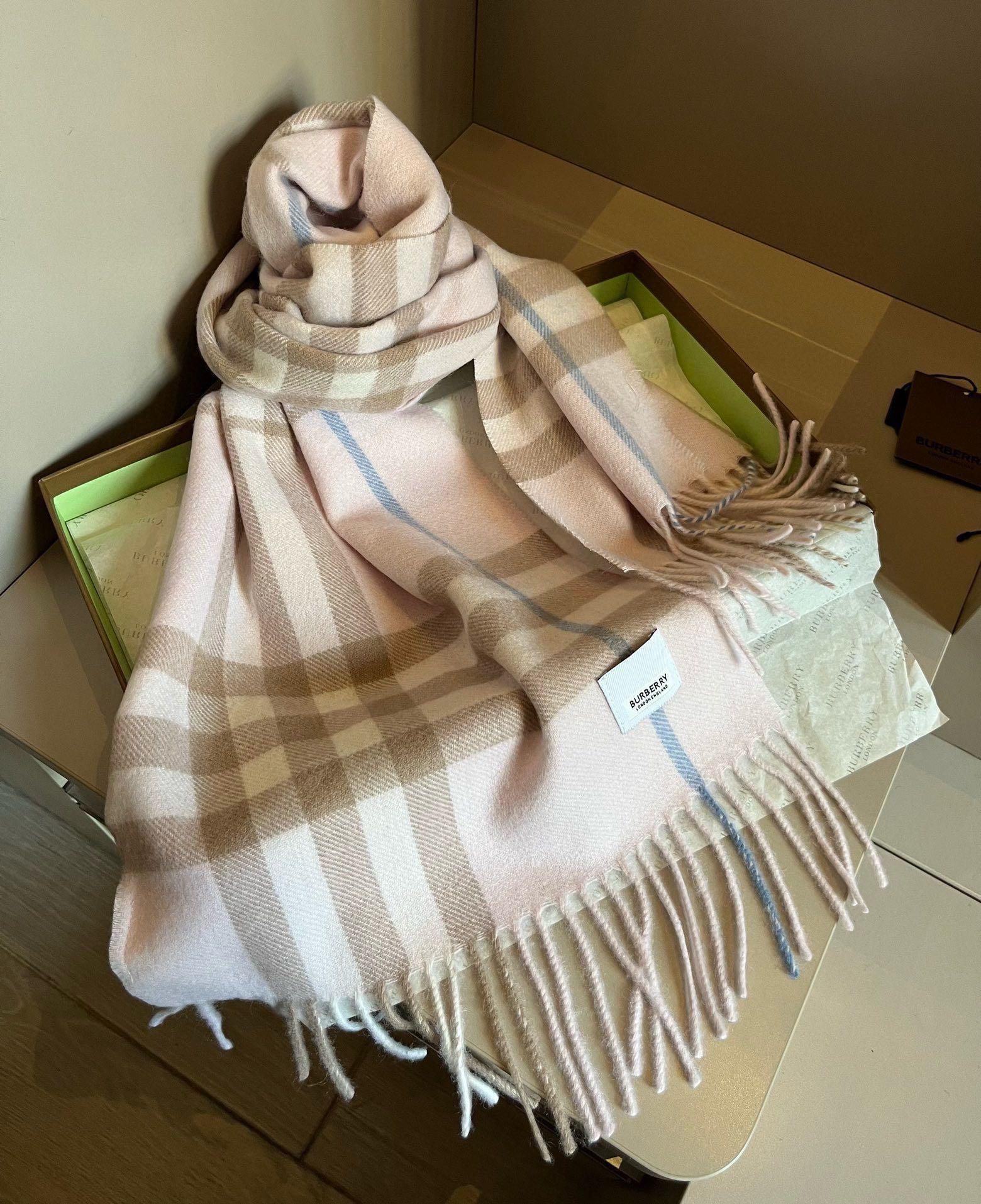 BURBERRY BBR SCARF 180 CM IN CASHMERE 481408