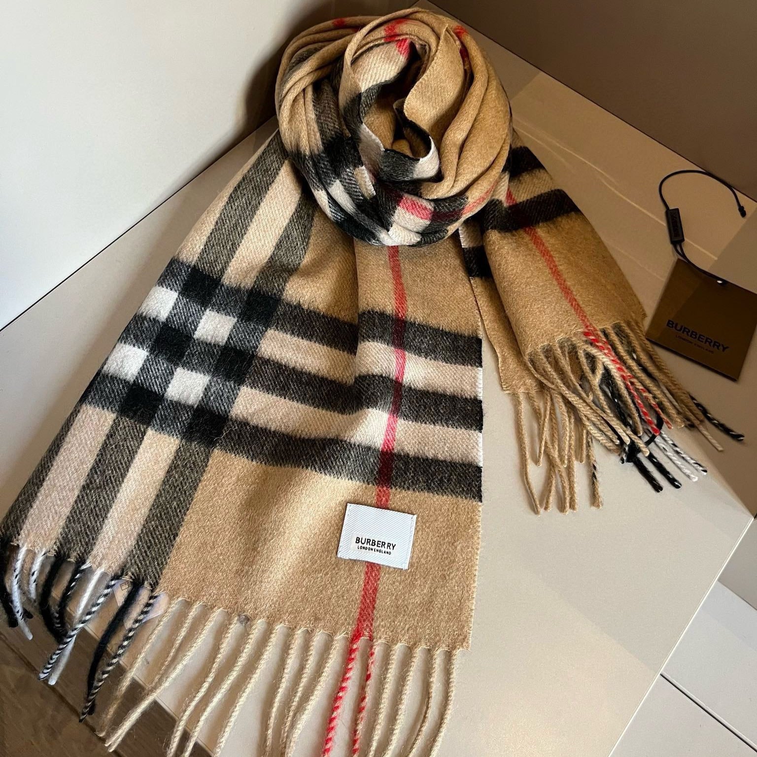 BURBERRY BBR SCARF 180 CM IN CASHMERE 481414
