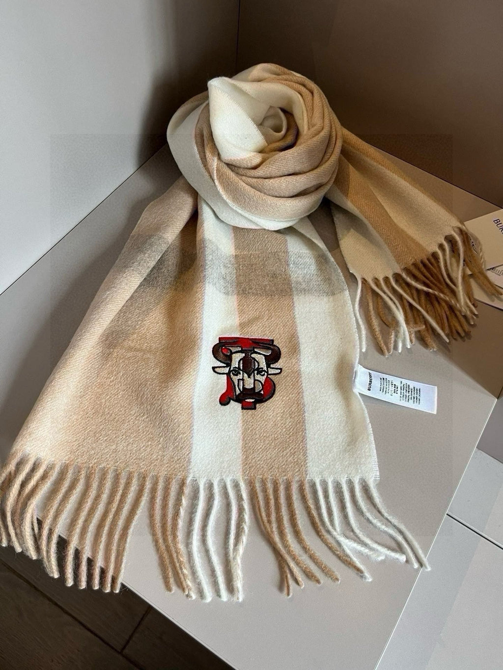 BURBERRY BBR SCARF 180 CM IN CASHMERE 481417