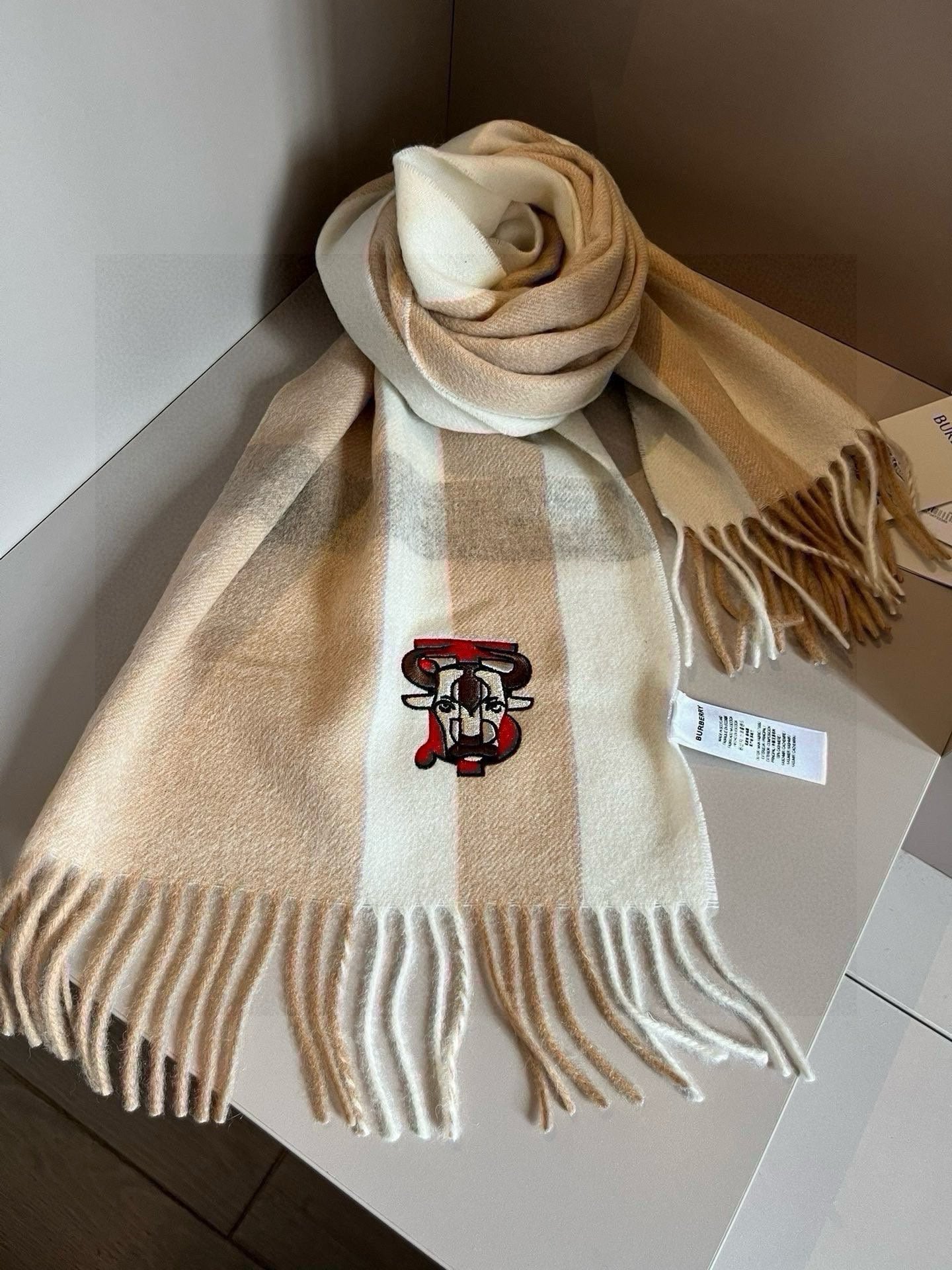 BURBERRY BBR SCARF 180 CM IN CASHMERE 481417