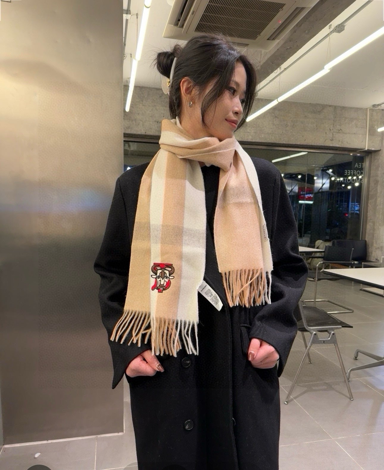 BURBERRY BBR SCARF 180 CM IN CASHMERE 481417