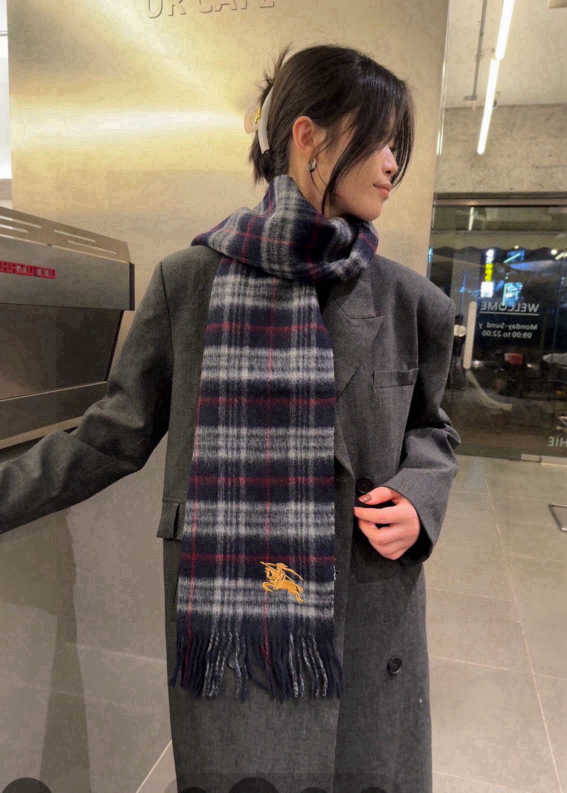 BURBERRY BBR SCARF 180 CM IN CASHMERE 483534