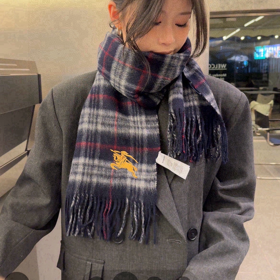 BURBERRY BBR SCARF 180 CM IN CASHMERE 483534