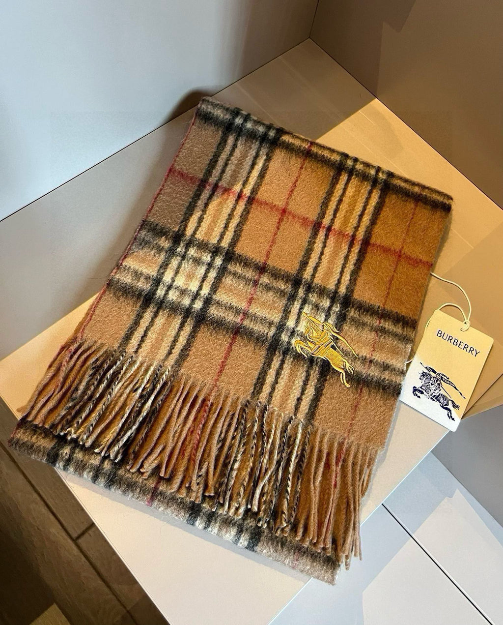 BURBERRY BBR SCARF 180 CM IN CASHMERE 483535