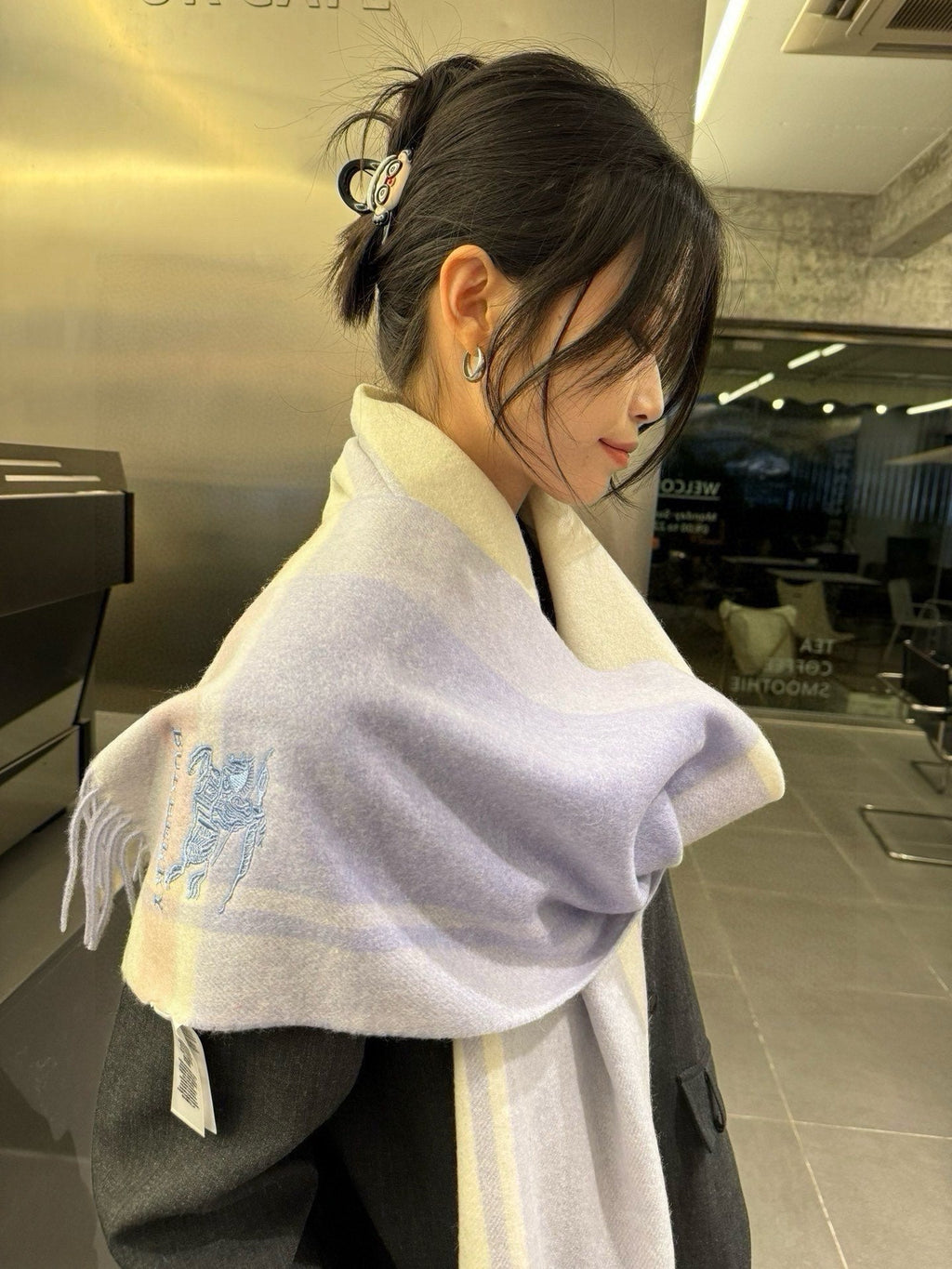 BURBERRY BBR SCARF 180 CM IN CASHMERE 483541