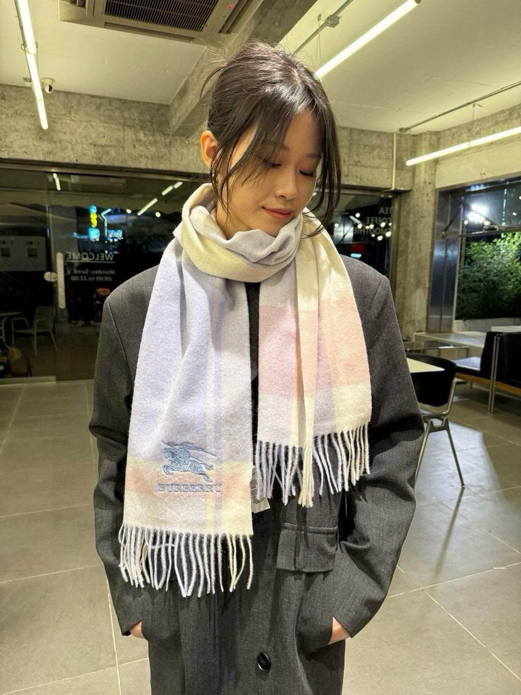 BURBERRY BBR SCARF 180 CM IN CASHMERE 483541