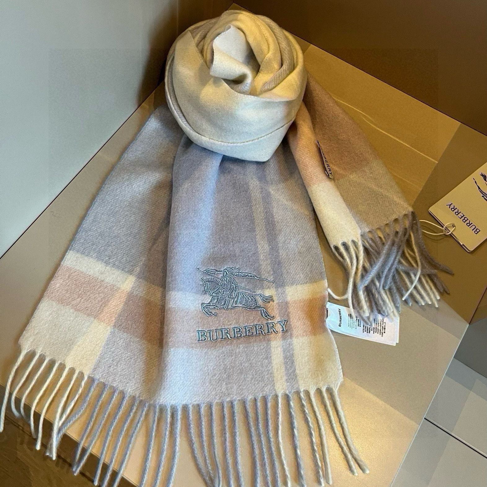 BURBERRY BBR SCARF 180 CM IN CASHMERE 483541