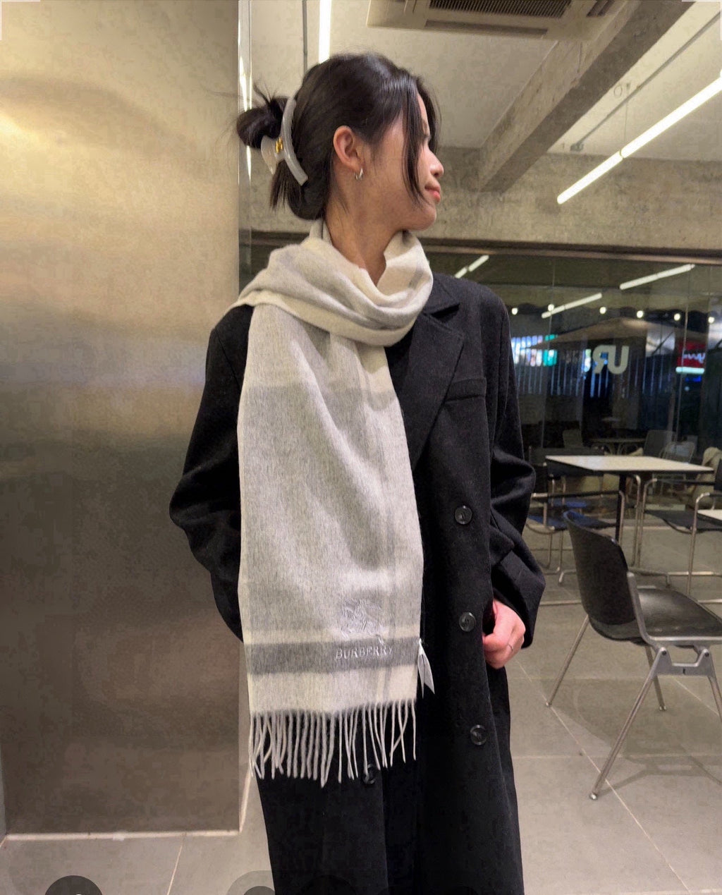 BURBERRY BBR SCARF 180 CM IN CASHMERE 483542
