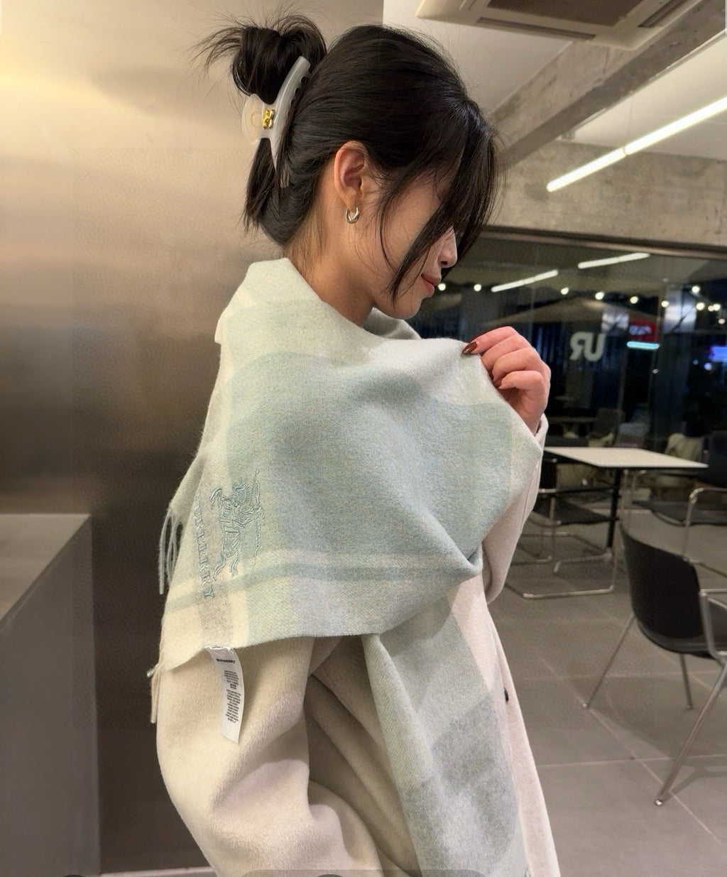 BURBERRY BBR SCARF 180 CM IN CASHMERE 483543