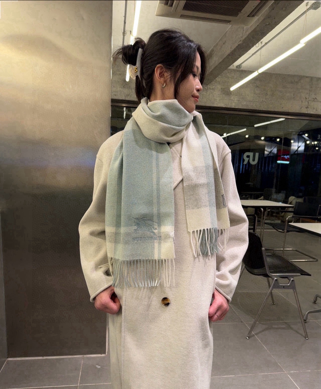 BURBERRY BBR SCARF 180 CM IN CASHMERE 483543