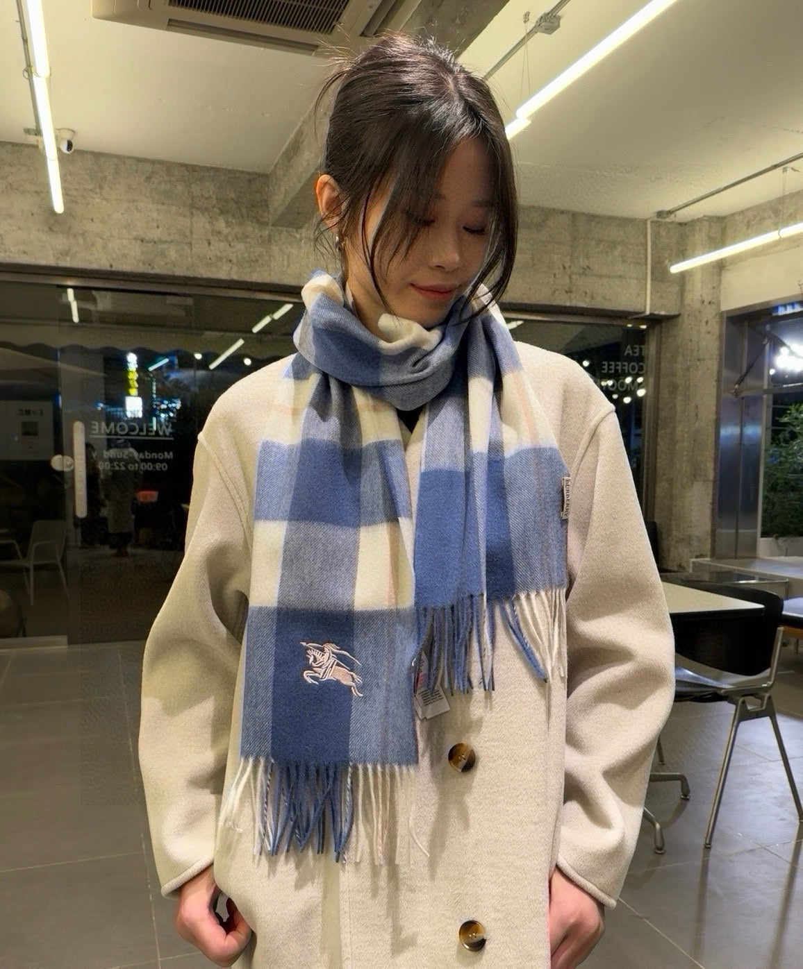 BURBERRY BBR SCARF 180 CM IN CASHMERE 486609
