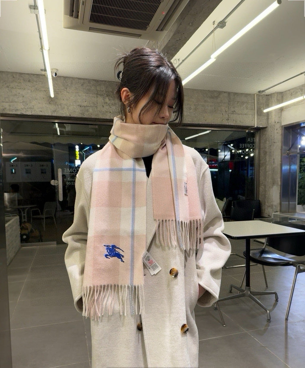 BURBERRY BBR SCARF 180 CM IN CASHMERE 486610