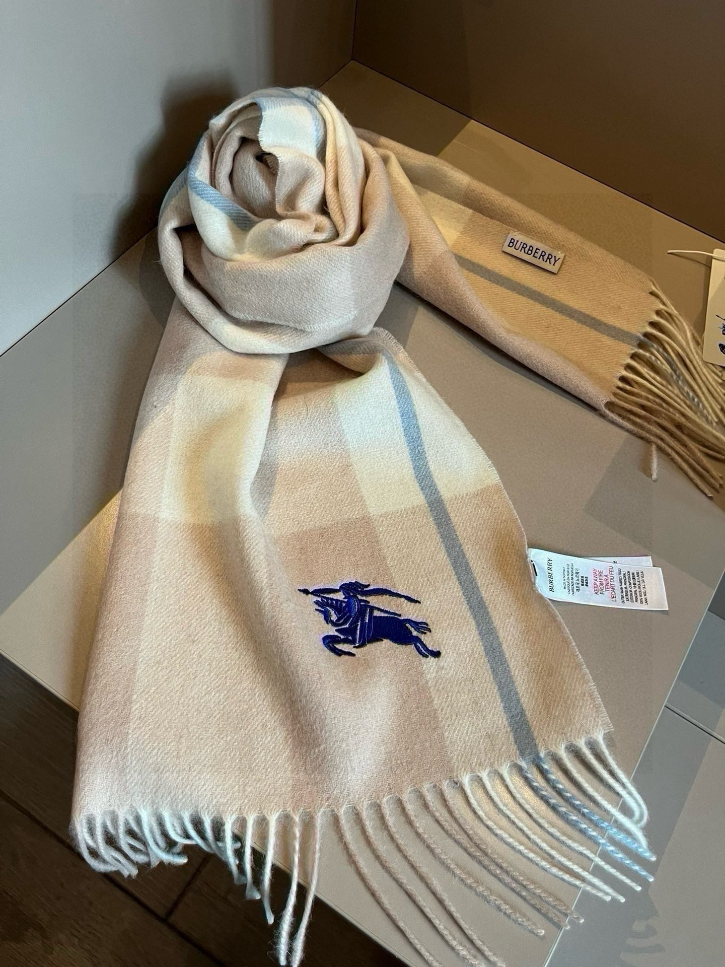 BURBERRY BBR SCARF 180 CM IN CASHMERE 486610