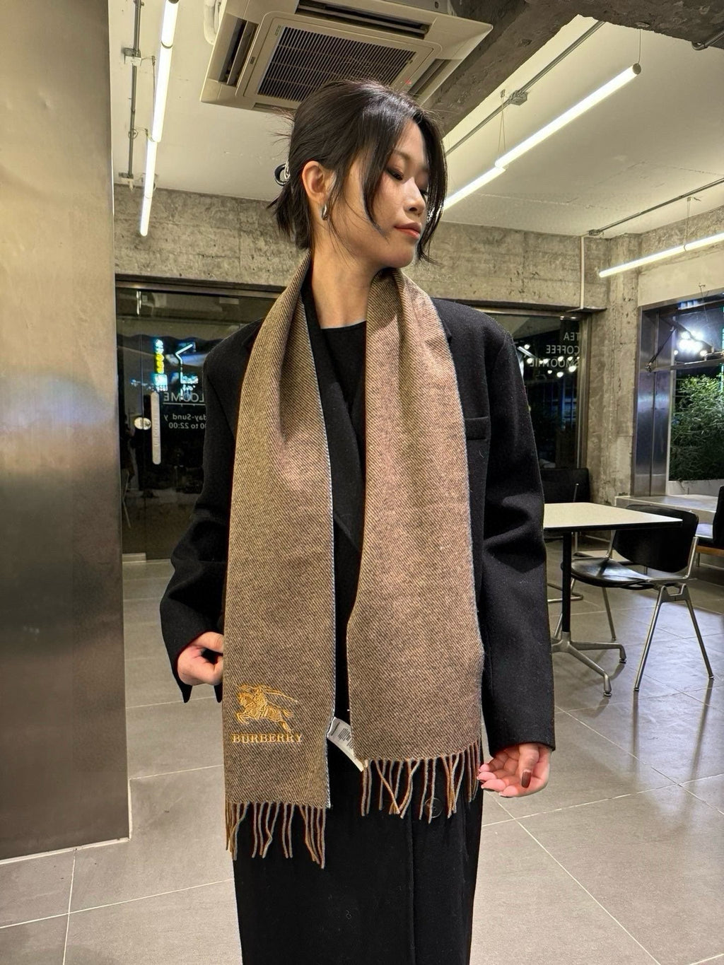 BURBERRY BBR SCARF 180 CM IN CASHMERE 486630