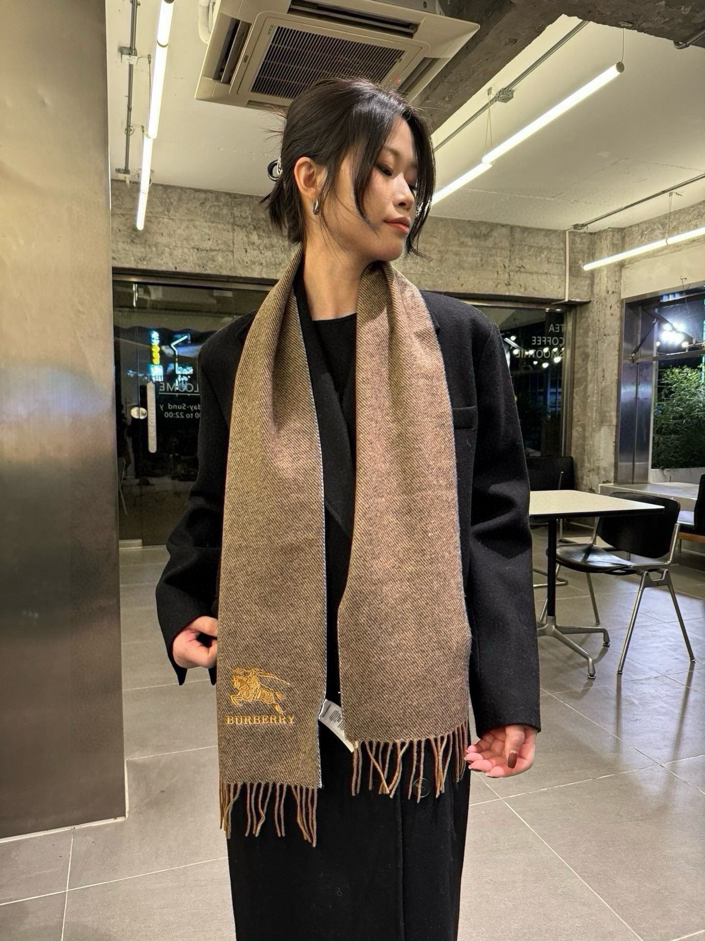 BURBERRY BBR SCARF 180 CM IN CASHMERE 486630
