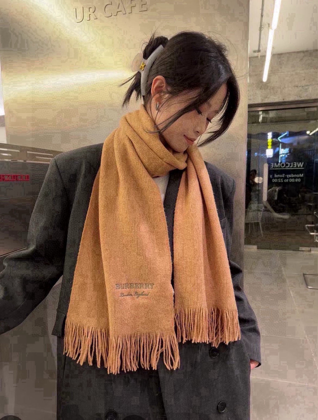 BURBERRY BBR SCARF 180 CM IN CASHMERE 489737