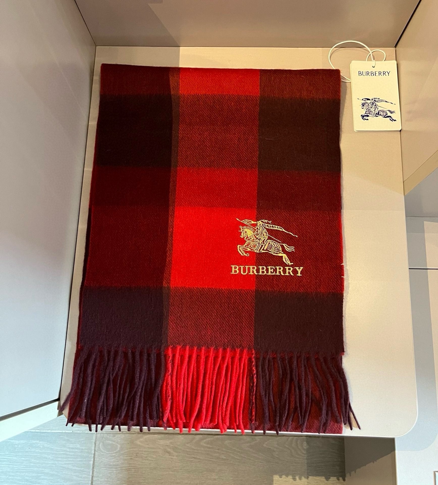 BURBERRY BBR SCARF 180 CM IN CASHMERE 489745