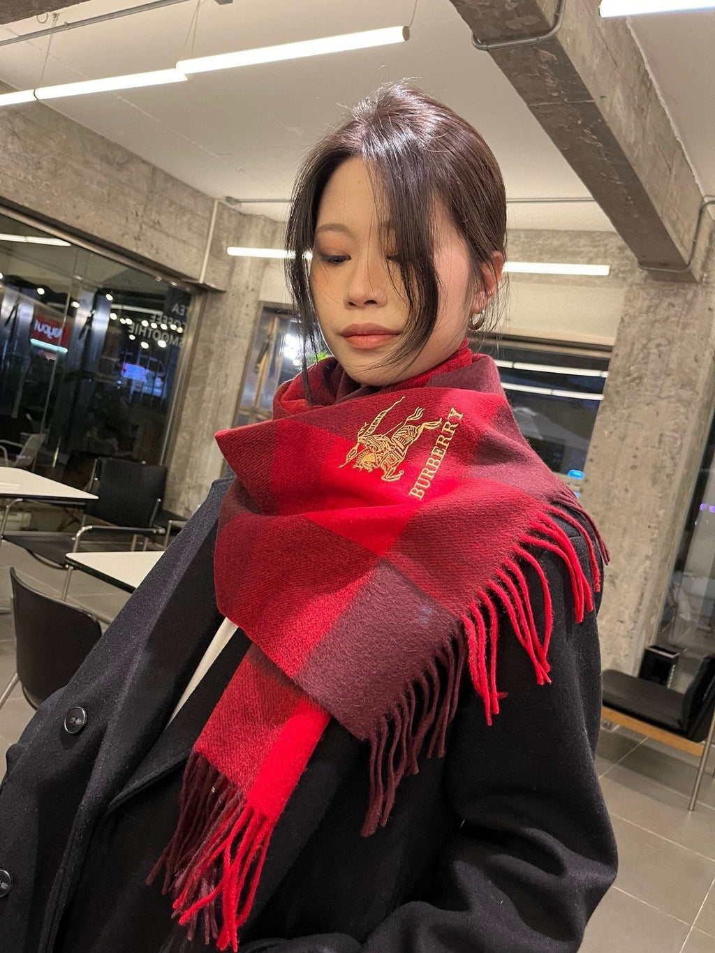 BURBERRY BBR SCARF 180 CM IN CASHMERE 489745