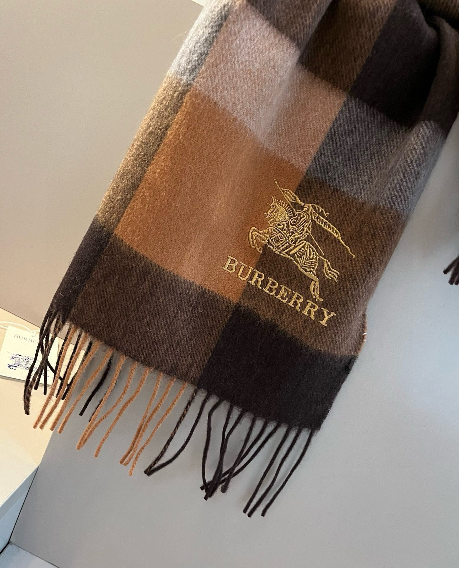 BURBERRY BBR SCARF 180 CM IN CASHMERE 489746