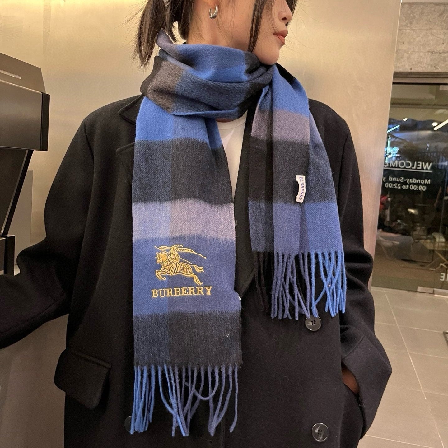 BURBERRY BBR SCARF 180 CM IN CASHMERE 489747