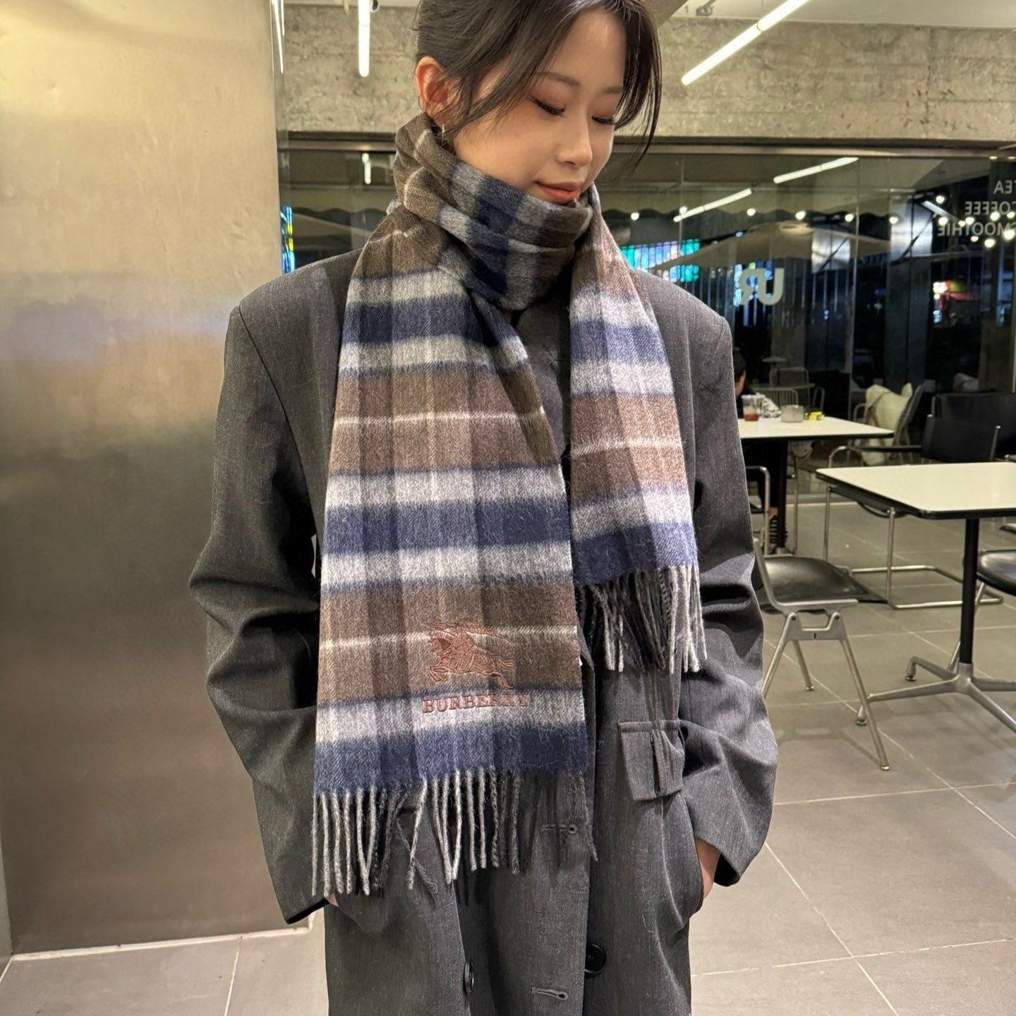 BURBERRY BBR SCARF 180 CM IN CASHMERE 489751