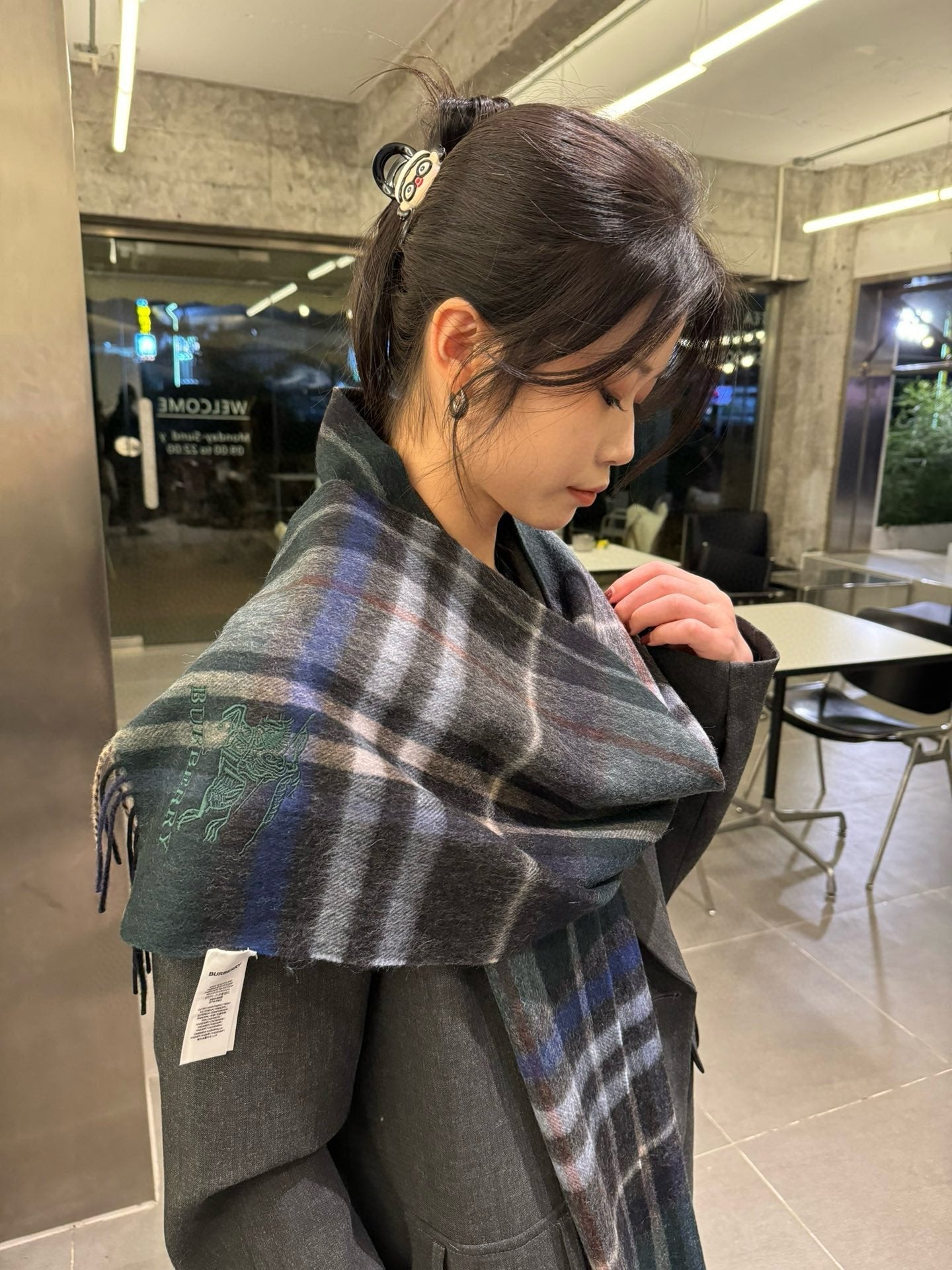 BURBERRY BBR SCARF 180 CM IN CASHMERE 489752