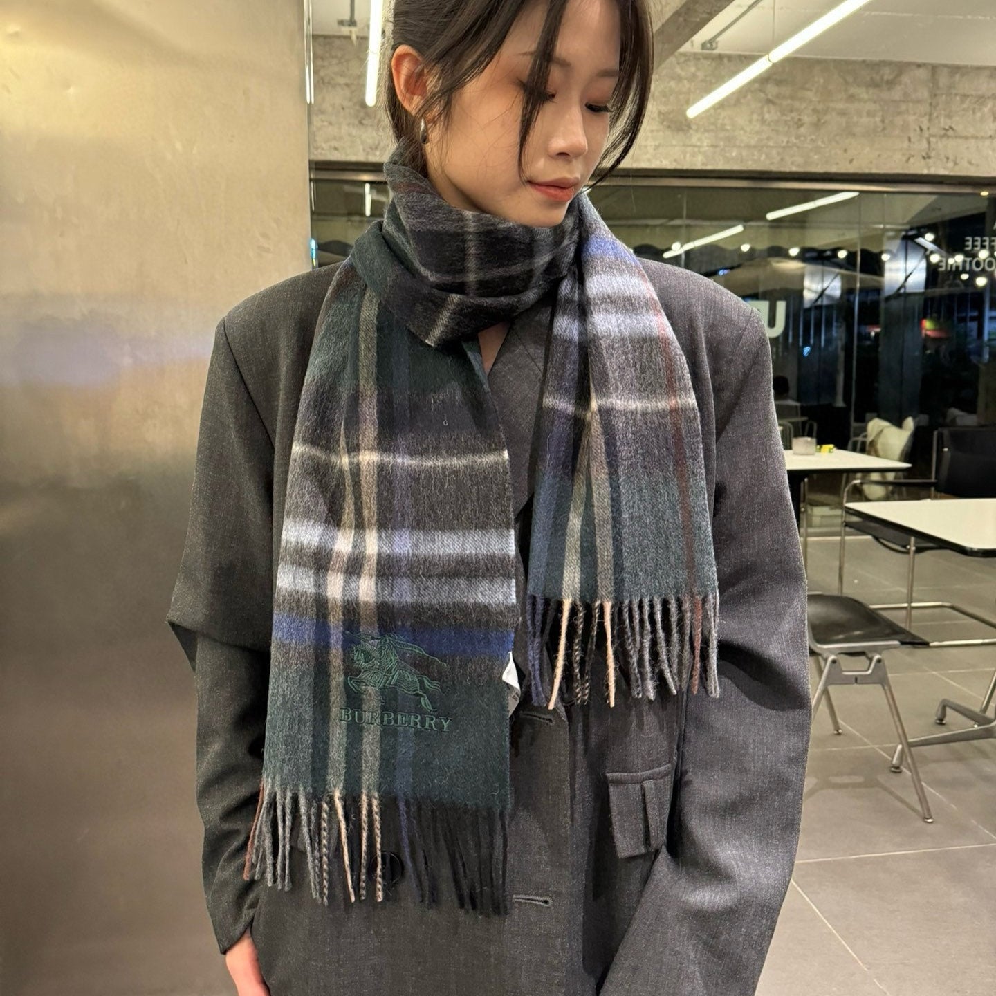 BURBERRY BBR SCARF 180 CM IN CASHMERE 489752