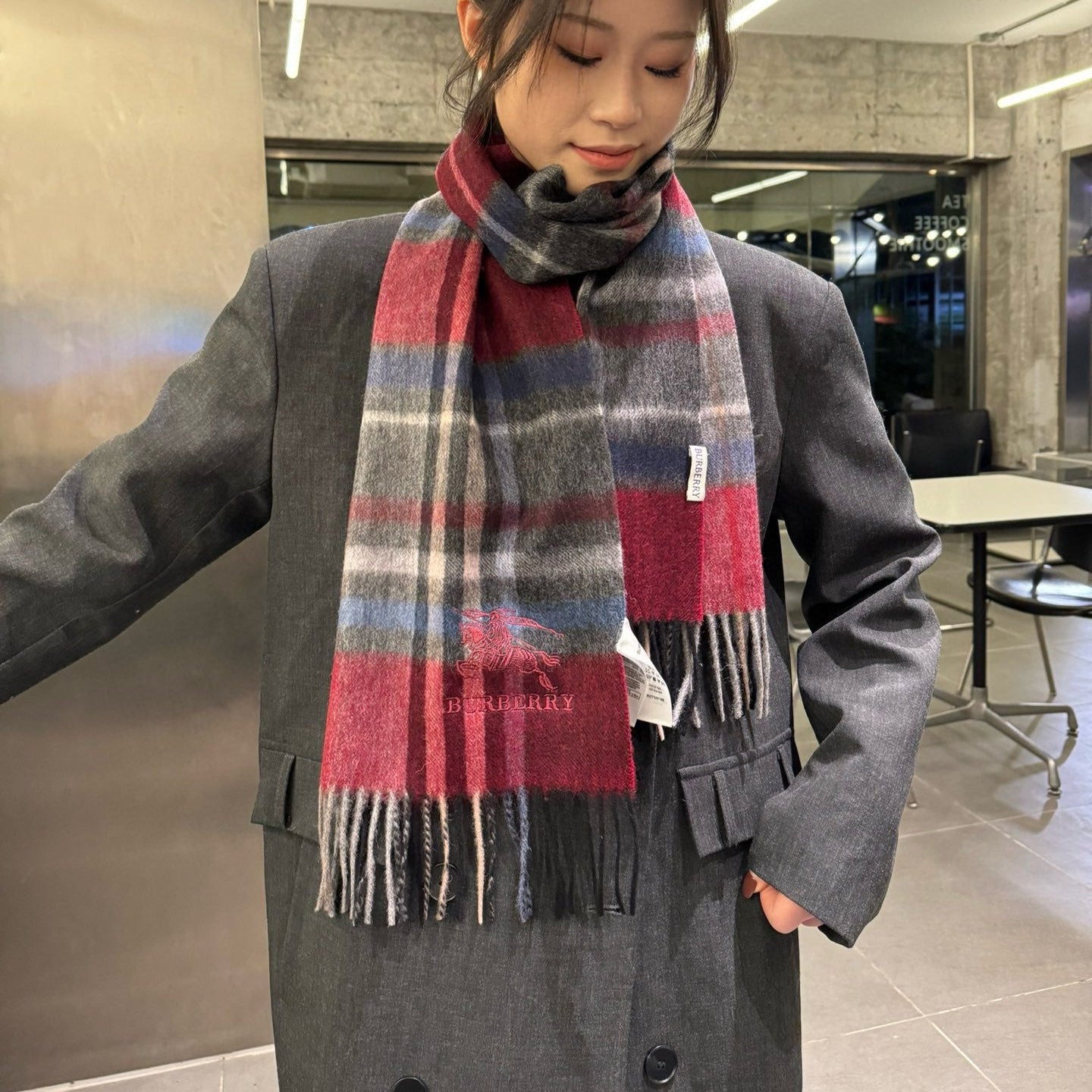 BURBERRY BBR SCARF 180 CM IN CASHMERE 489753