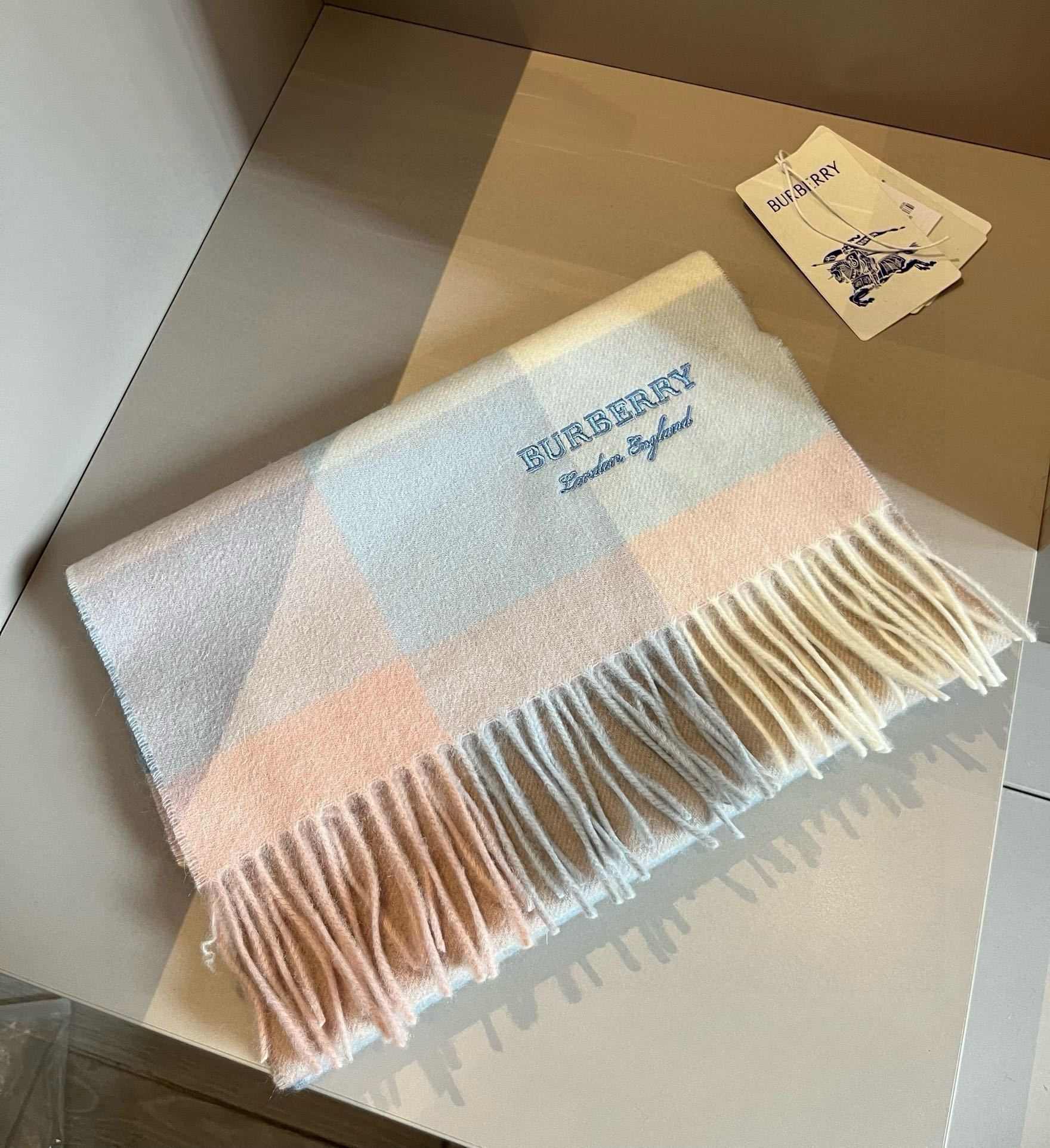 BURBERRY BBR SCARF 180 CM IN CASHMERE 489761