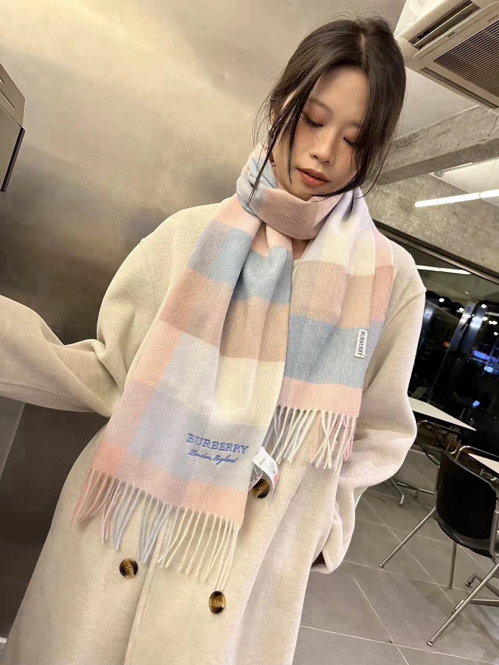 BURBERRY BBR SCARF 180 CM IN CASHMERE 489761
