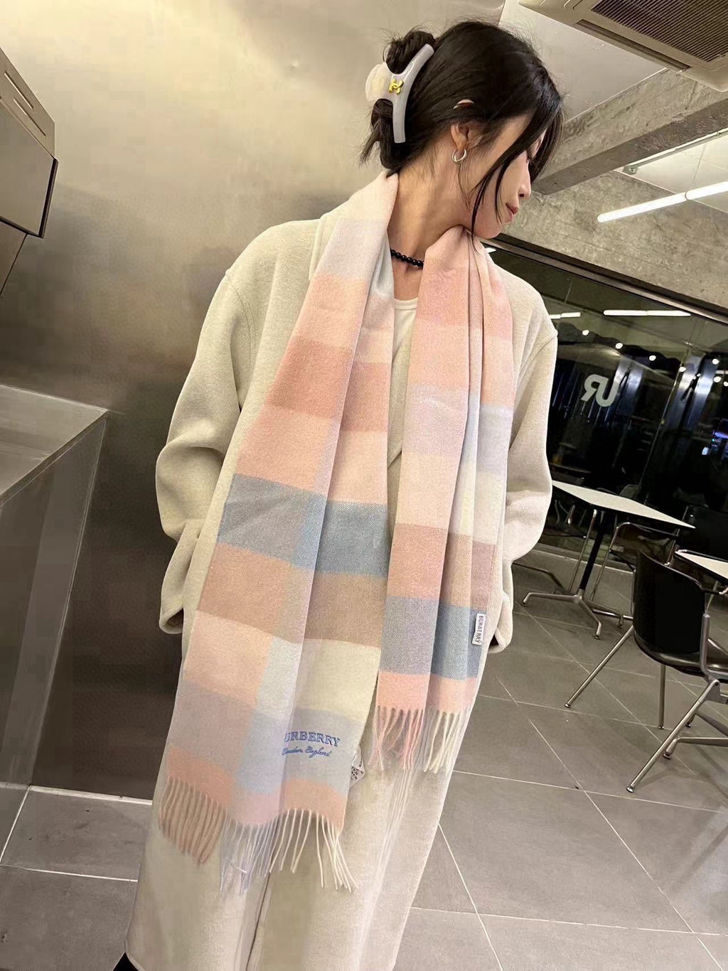 BURBERRY BBR SCARF 180 CM IN CASHMERE 489761