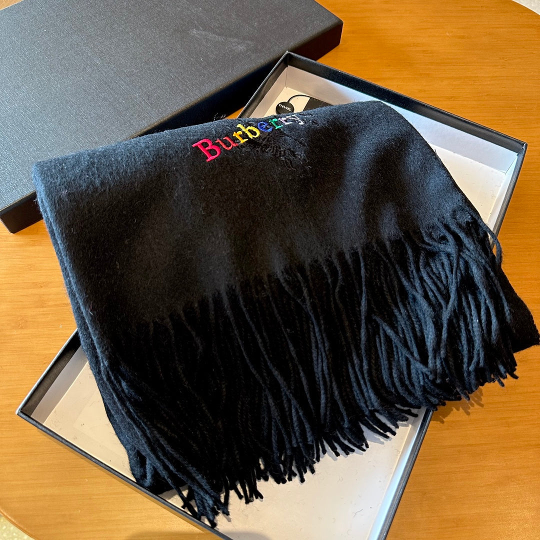 BURBERRY CLASSIC SCARF 200 CM IN BLACK CASHMERE  402267