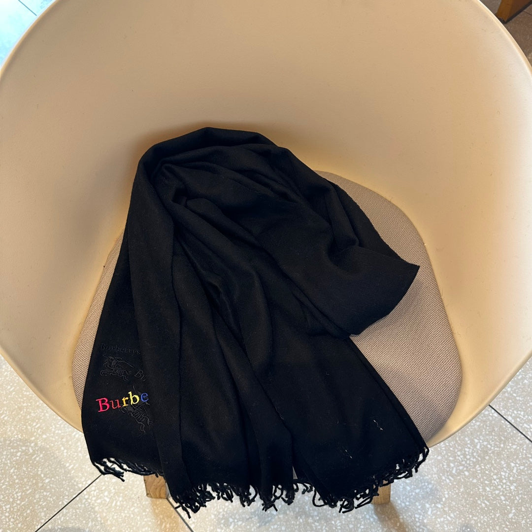 BURBERRY CLASSIC SCARF 200 CM IN BLACK CASHMERE  402267