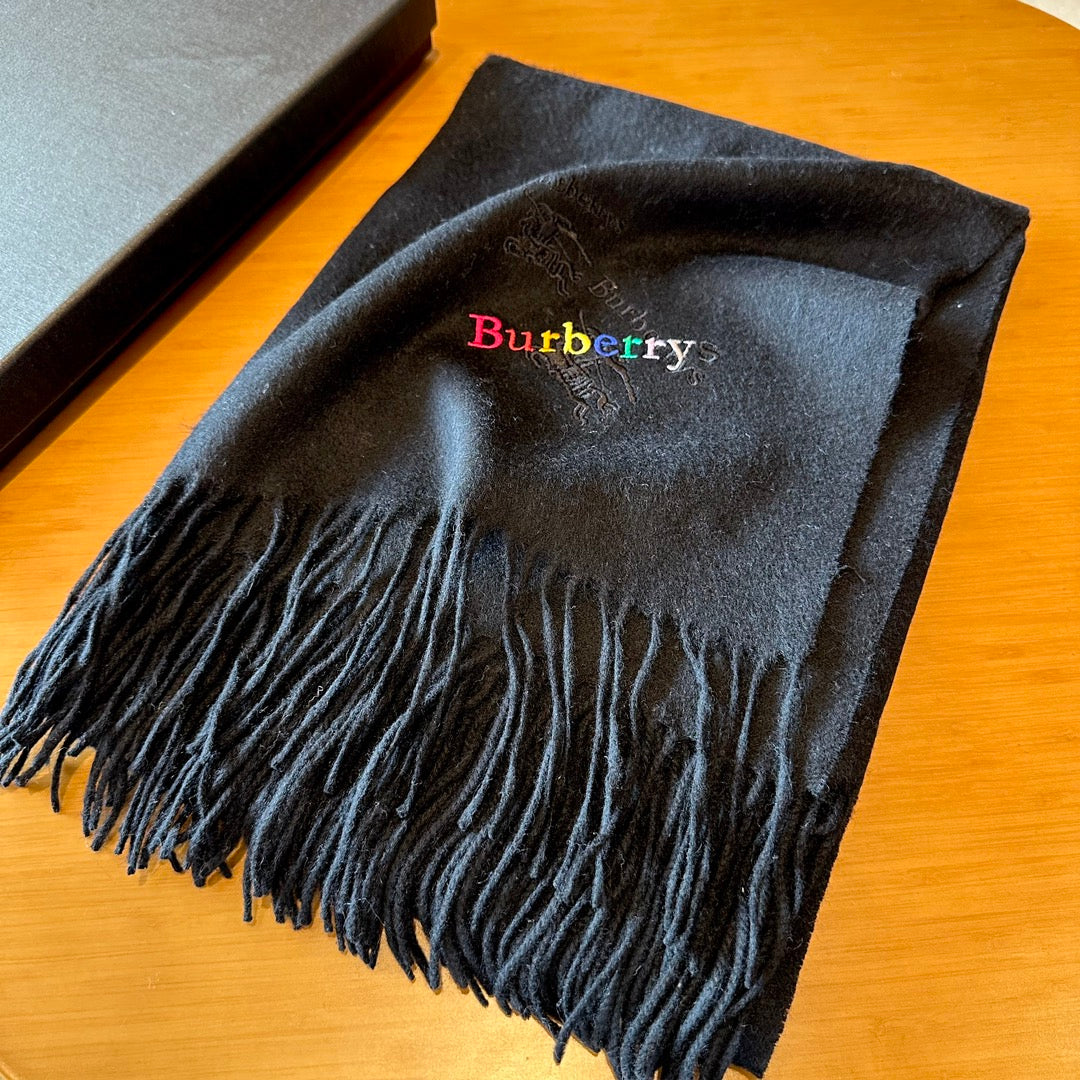BURBERRY CLASSIC SCARF 200 CM IN BLACK CASHMERE  402267
