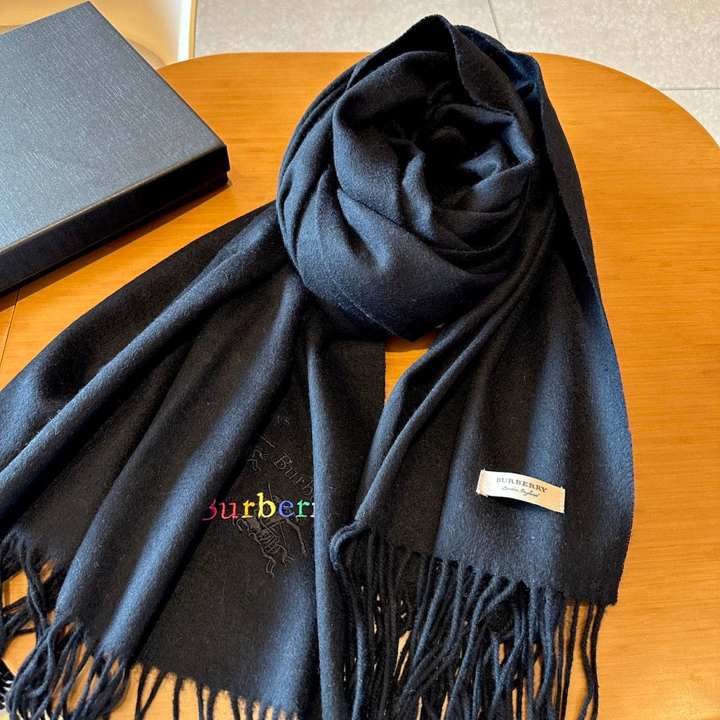 BURBERRY CLASSIC SCARF 200 CM IN BLACK CASHMERE  402267